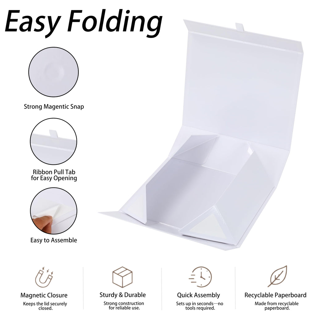 Extra large gift box, 16x16x6 inch white gift boxes with Lids for Presents, magnetic gift box for bridesmaid proposal