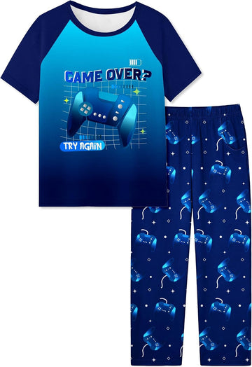 Boys Pajamas Little Big Boys Short Sleeves and Pants Pajamas Piece Pjs Set Kids Sleepwear