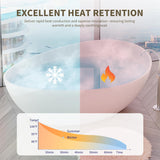 63" Matte White Freestanding Solid Surface Bathtub - Stone Resin Soaking Tub, cUPC Certified