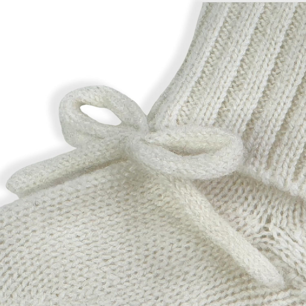 100% Cashmere Baby Beanie & Booties Gift Set 0-6 Months Cream