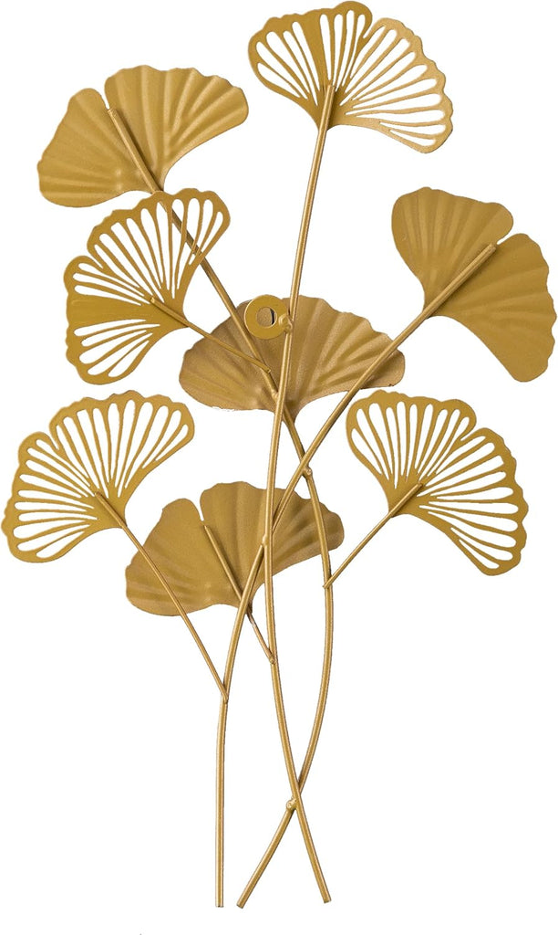 Modern Small Ginkgo Leaf Metal Wall Decor 9 X 11 Inches