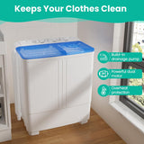 20 Lbs Portable Washing Machine, Portable Washer for Apartment with 12 Lbs Washer, 8 Lbs Spinner, Mini Compact Top