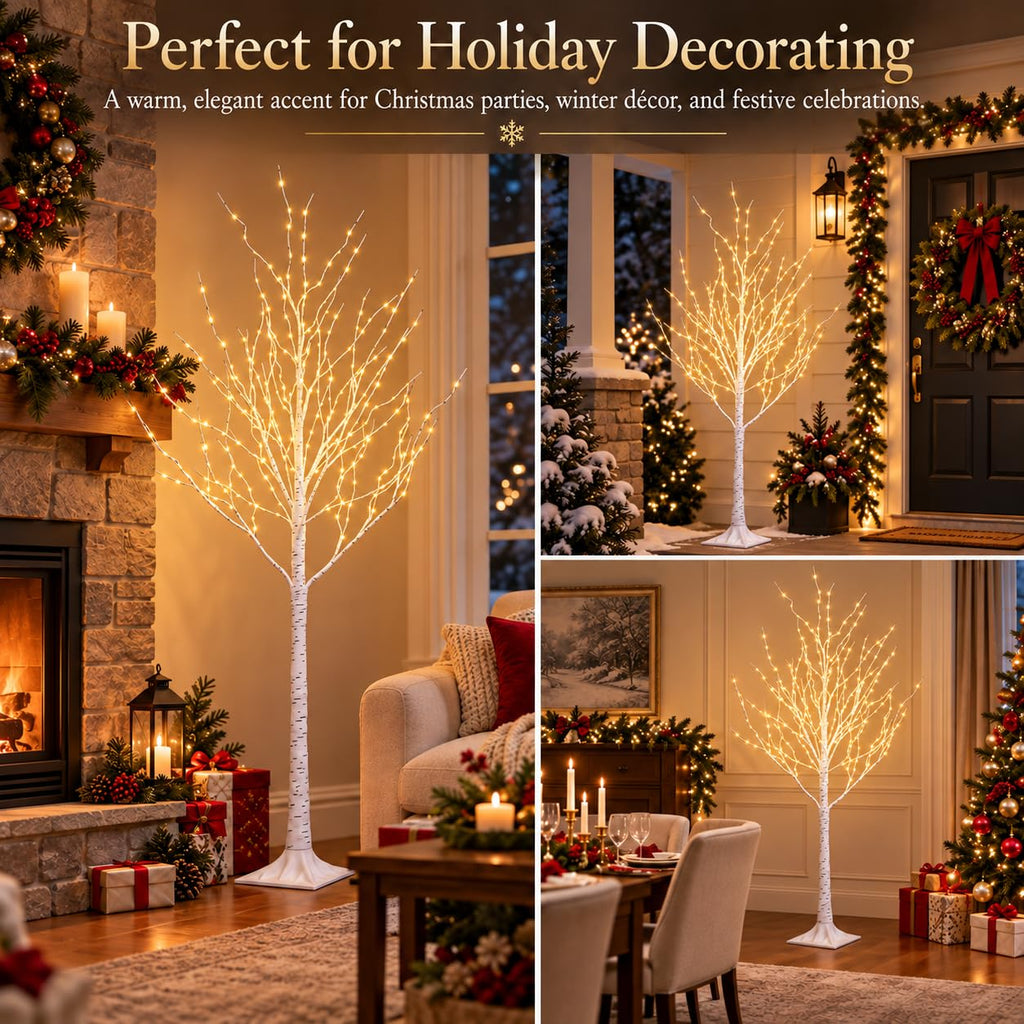 Lighted Birch Twig Tree with Fairy Lights 6FT 321L LED Decorative Lights