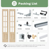 Bifold Doors for 32"×80" Opening, Clear Glass French Interior Folding Barn Door with Concealed Hardw