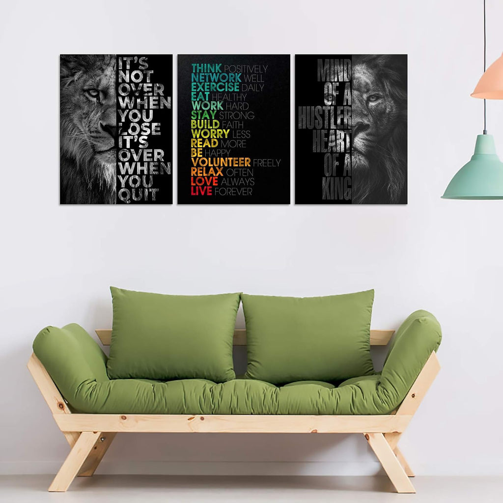 Motivational Office Wall Art Inspirational Canvas Wall Art Hustle Posters Wall Decor Print Entrepreneur Quote Wall