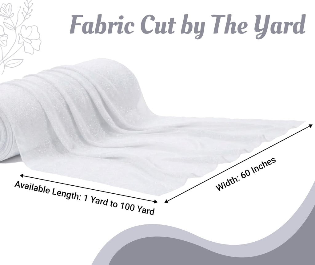 Pack of 10 Yard Chiffon Drapery Fabric, 60" Wide, Multiuse - White