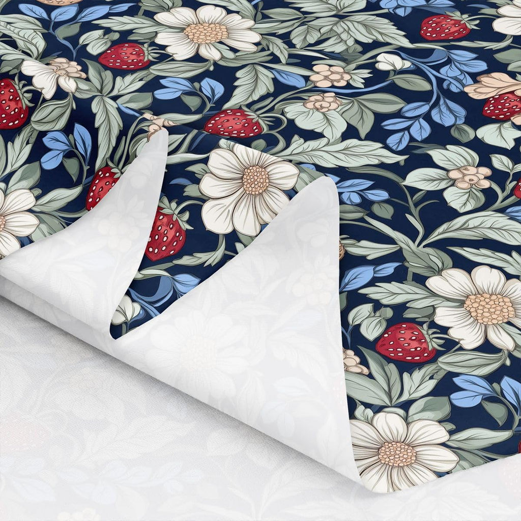 Blue Red Garden Flowers Women Floral Fabric by The Yard