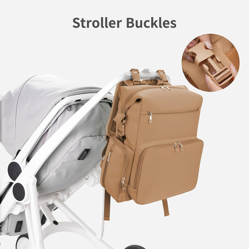 Neoprene Diaper bag Backpack Waterproof Baby Changing Bags for Mom and Dad with Changing Pad Large Travel Maternity