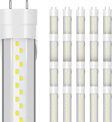 T8 Led Bulbs 4 Foot, 24W 3600LM 6500K Daylight 4' T8 Led Light Bulbs, Ballast Bypass, G13 Base Type B