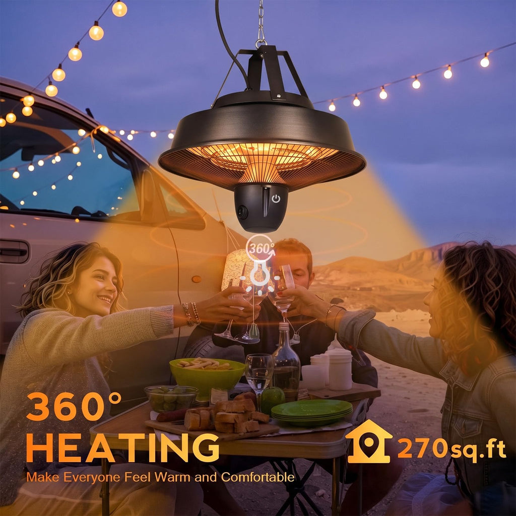 Infrared Hanging Patio Heater, Touch & Remote Control