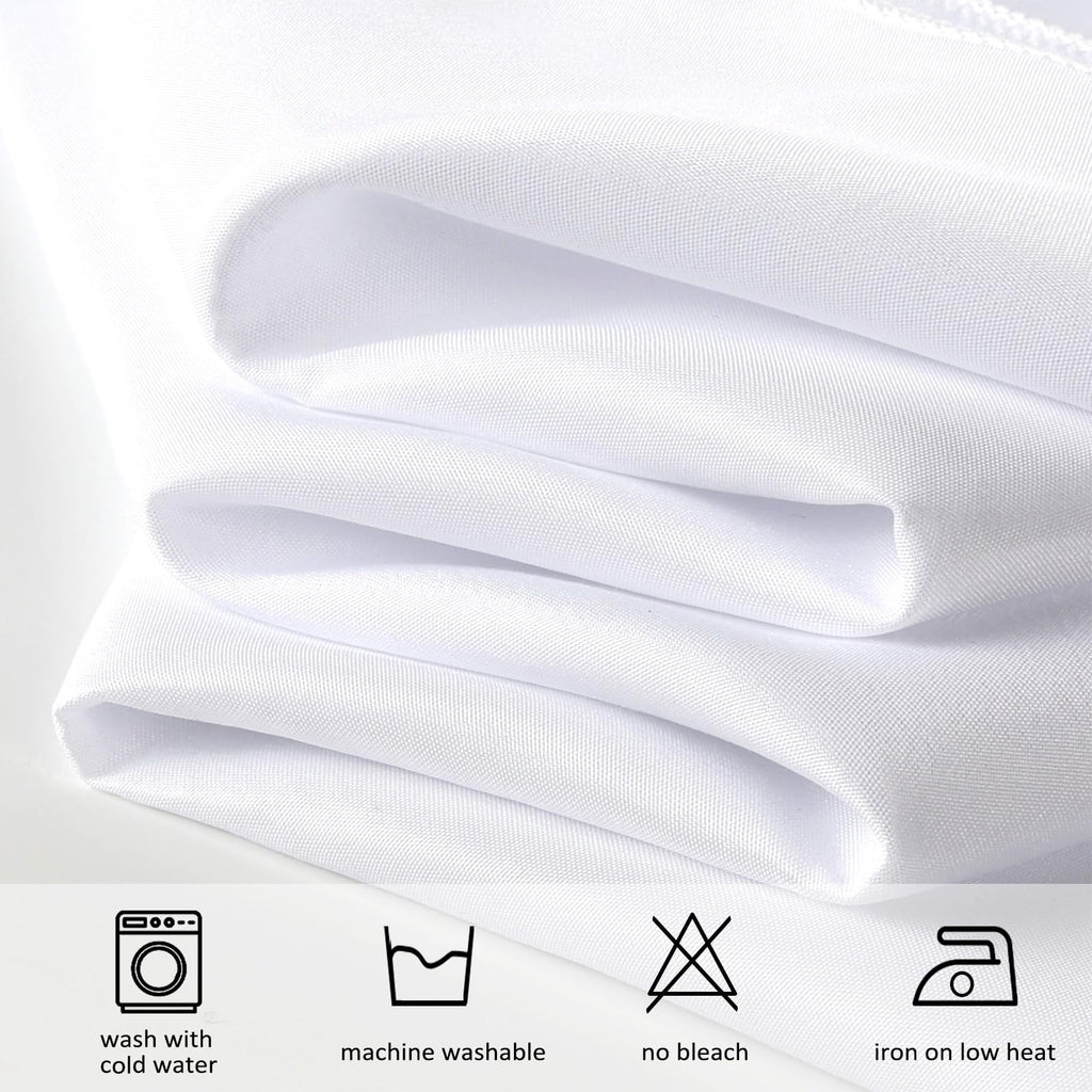 8 Pack White Round Tablecloth, 90 Inch for 36"-72" Table