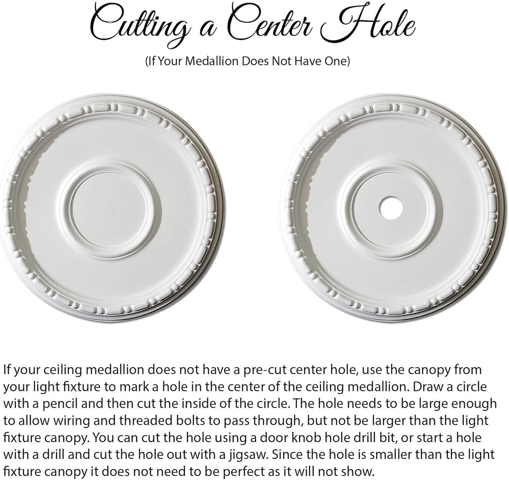 24 inch x 3 inch Decorative Polyurethane Ceiling Medallion Single Pack