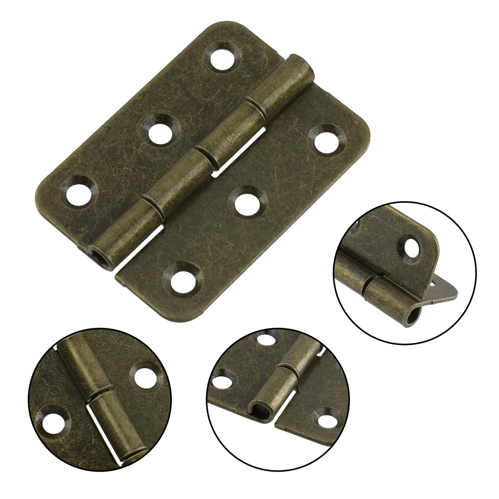 12PCS 2 Inch Vintage Door Hinges, Antique Bronze