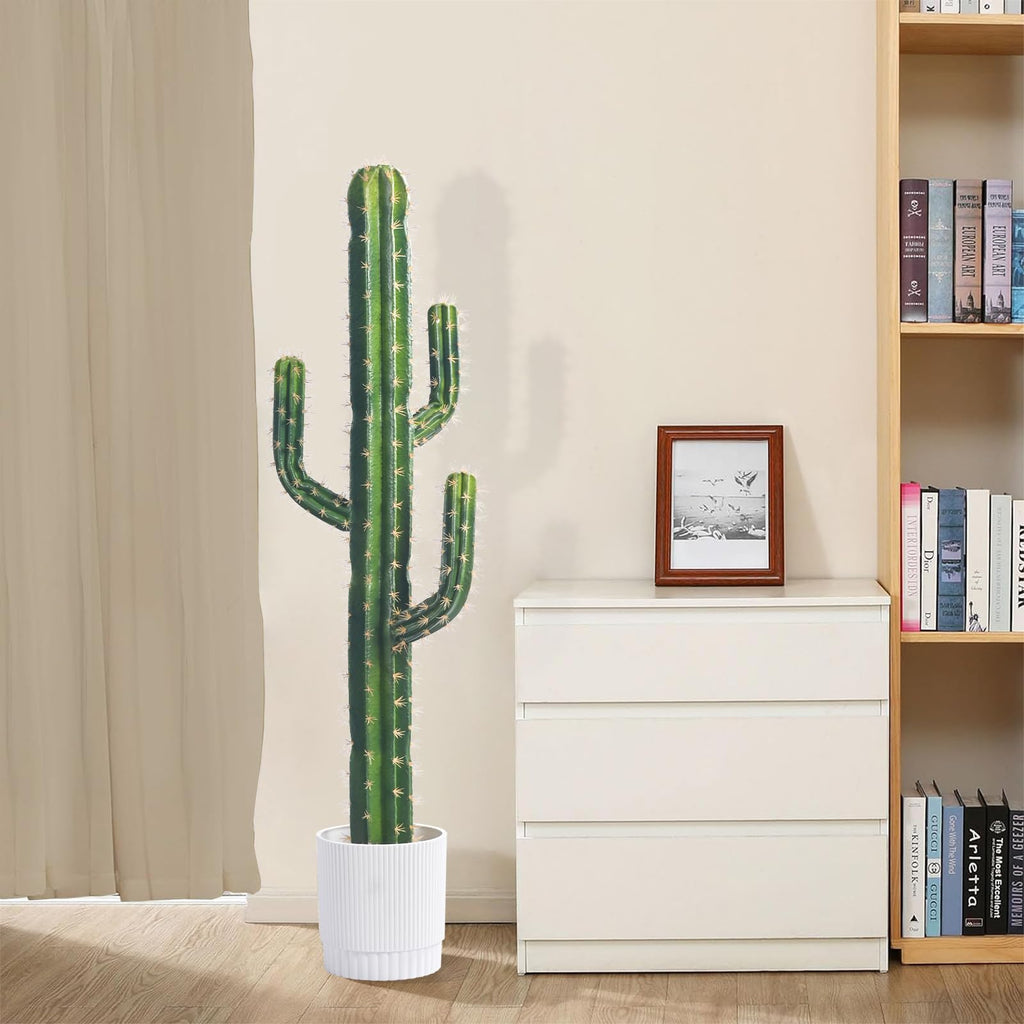 Artificial Cactus Tree 4FT - Realistic Artificial Cactus Plant Indoor & Outdoor, Large Faux Cactus Plant, Durable and