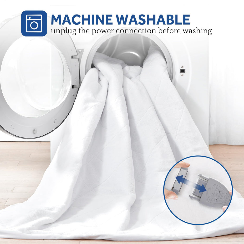 Heated Mattress Pad Twin Size with Plush Top Machine Washable 39×75"