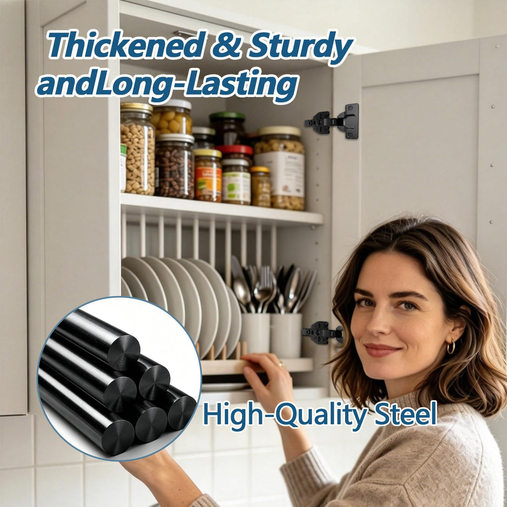 10 Pack Full Overlay Frameless Soft Close Cabinet Hinges, 110° 3D Adjustable Concealed European Hinges, Quiet