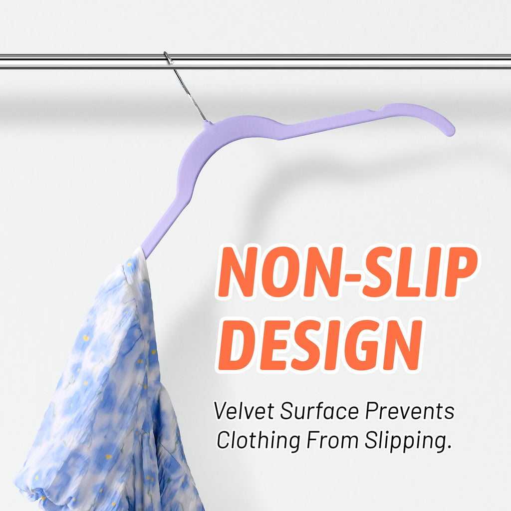 Velvet Hangers 30 Pack, Non-Slip Slim Felt Hangers Multicolor