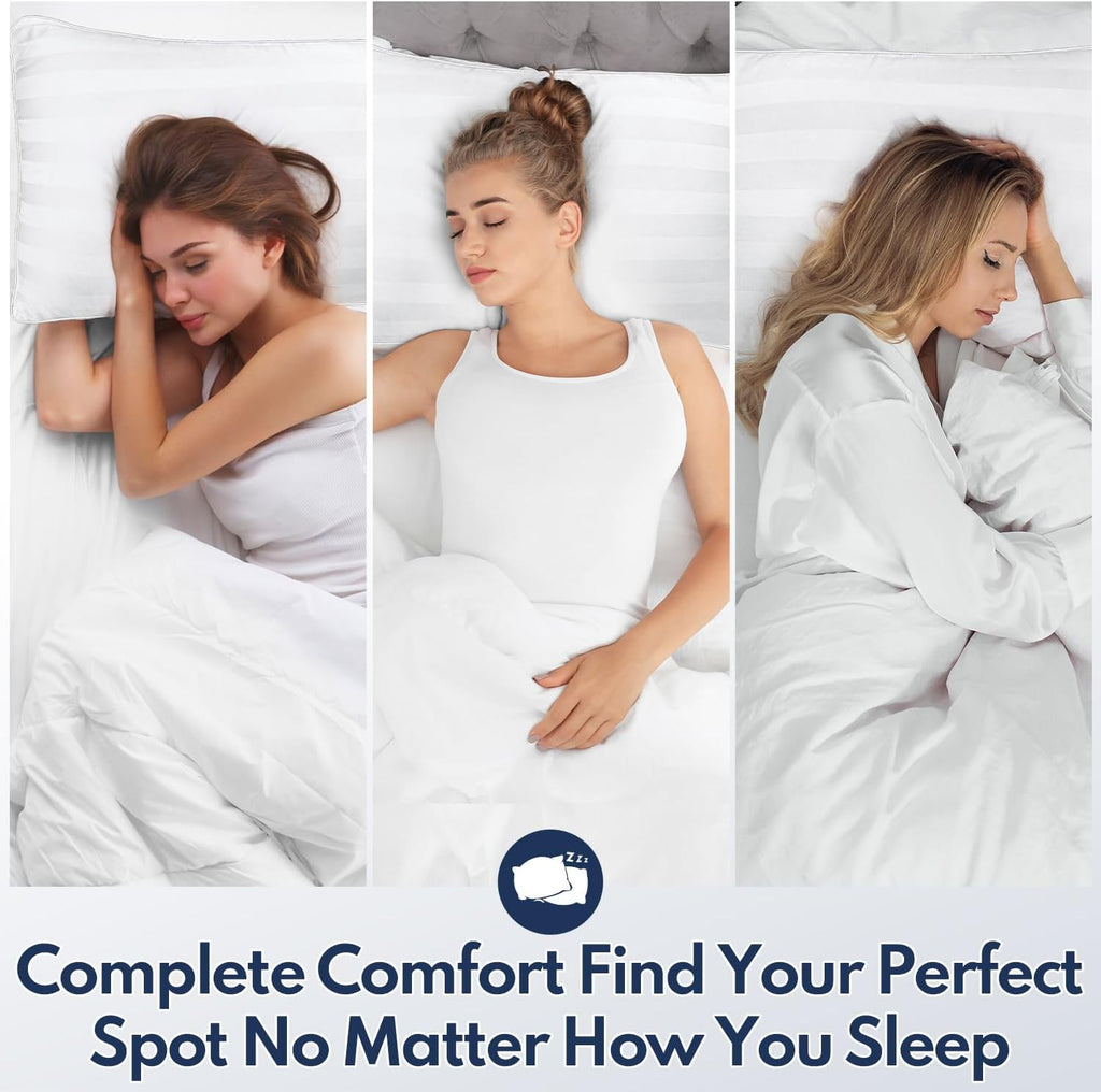 Pillows Queen Size Set of 2 Soft Bed Pillow for Sleeping Fluffy | Hotel Series Down Alternative Fill Pillow Ideal for