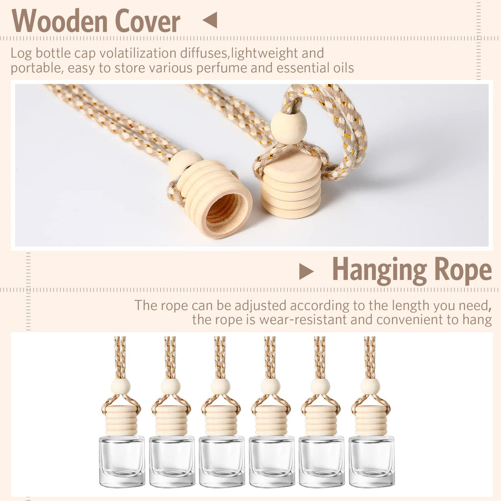 100 Pcs Car Diffuser Bottles Empty Bulk with Wood Cap, Classic, Clear