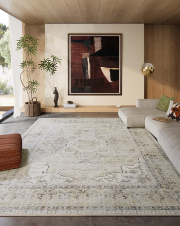 8x10 Area Rugs for Living Room: Washable Rug Non Slip Low Pile Soft Faux Wool Non Shedding Vintage Boho Large Carpet