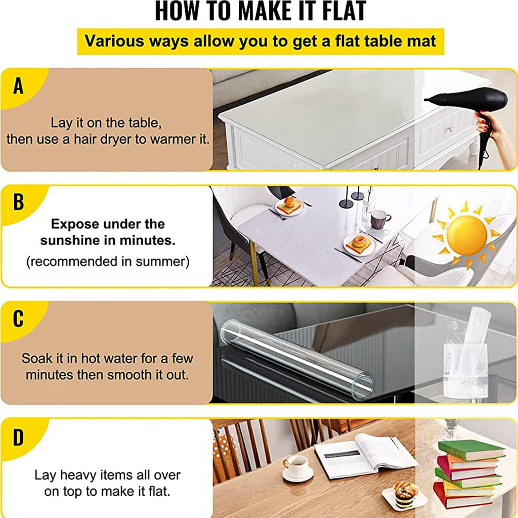 Clear Round Table Cover Protector 22 Inch, 1.5mm Vinyl Desk Cover