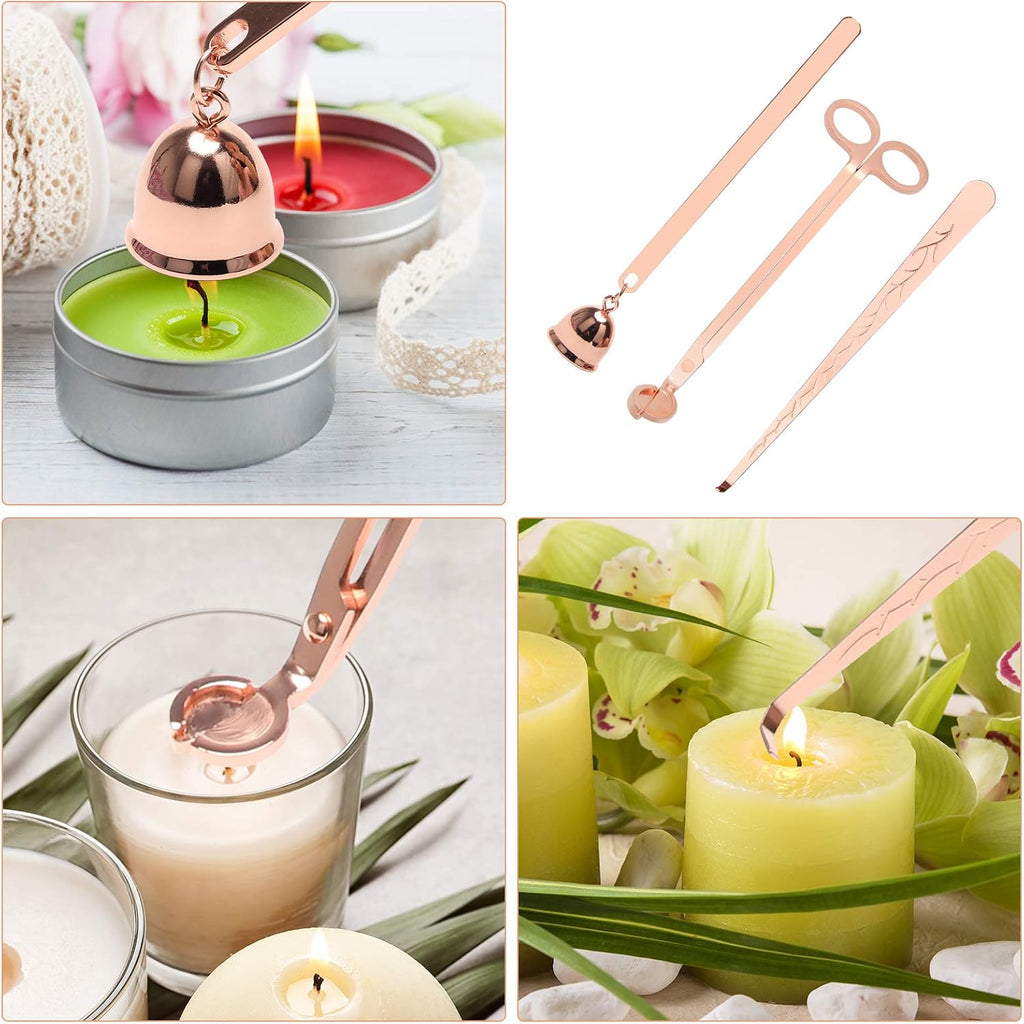 3 in 1 Candle Snuffer Set, 3P Candle Accessory Set with Candle Wick Trimmer, Candle Snuffer and Candles Wick Dipper