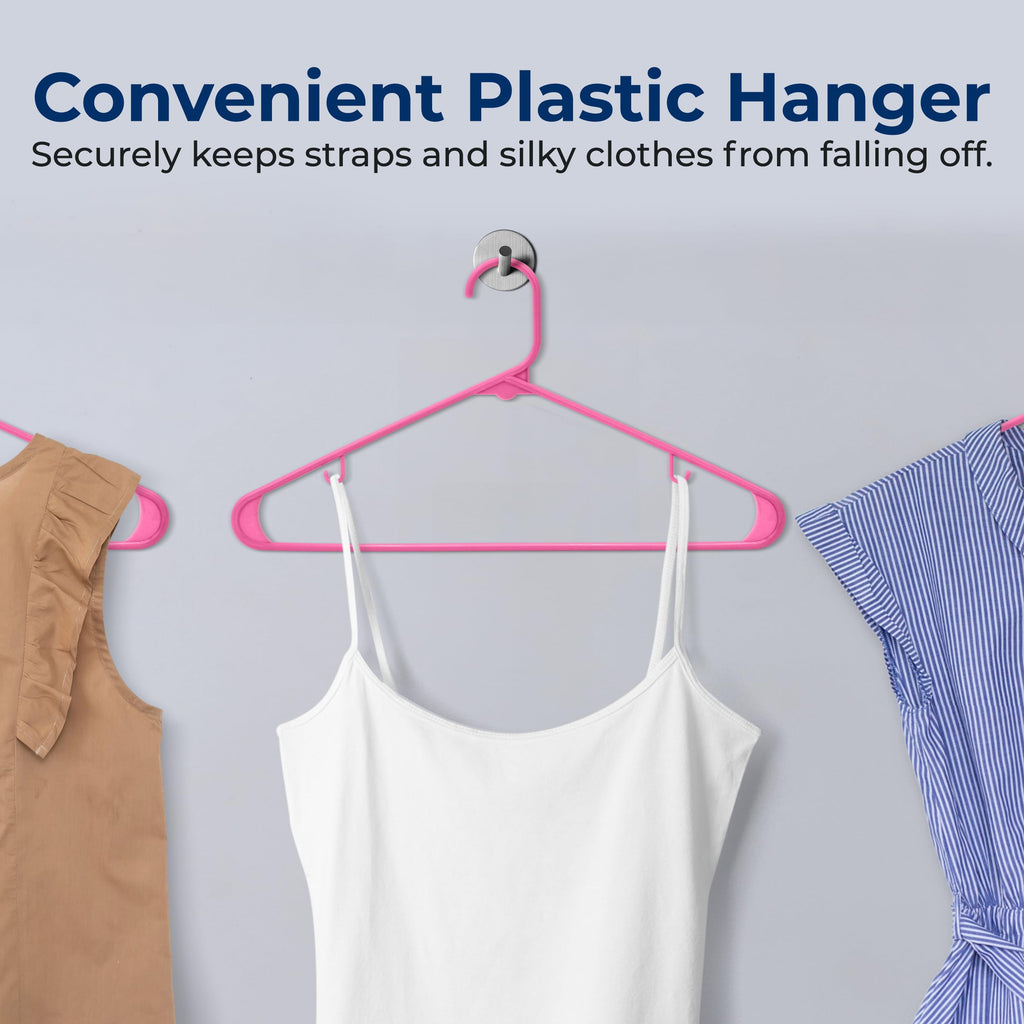 100 Pack Plastic Clothes Hangers | Keeps Shirts, Coats & Dresses Neatly Organized | Non-Slip Recycled ABS, Heavy Duty