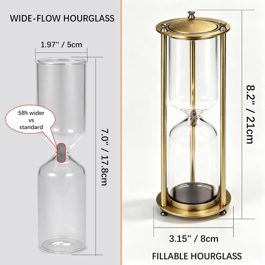 Butterfly Memorial Hourglass Urn for Ashes - Brass Finish