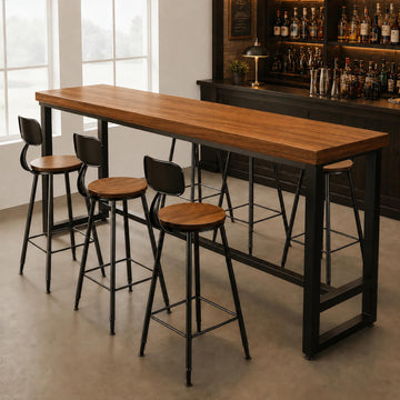 78.7" Solid Wood Bar Height Table, Long Narrow High Top Pub Table