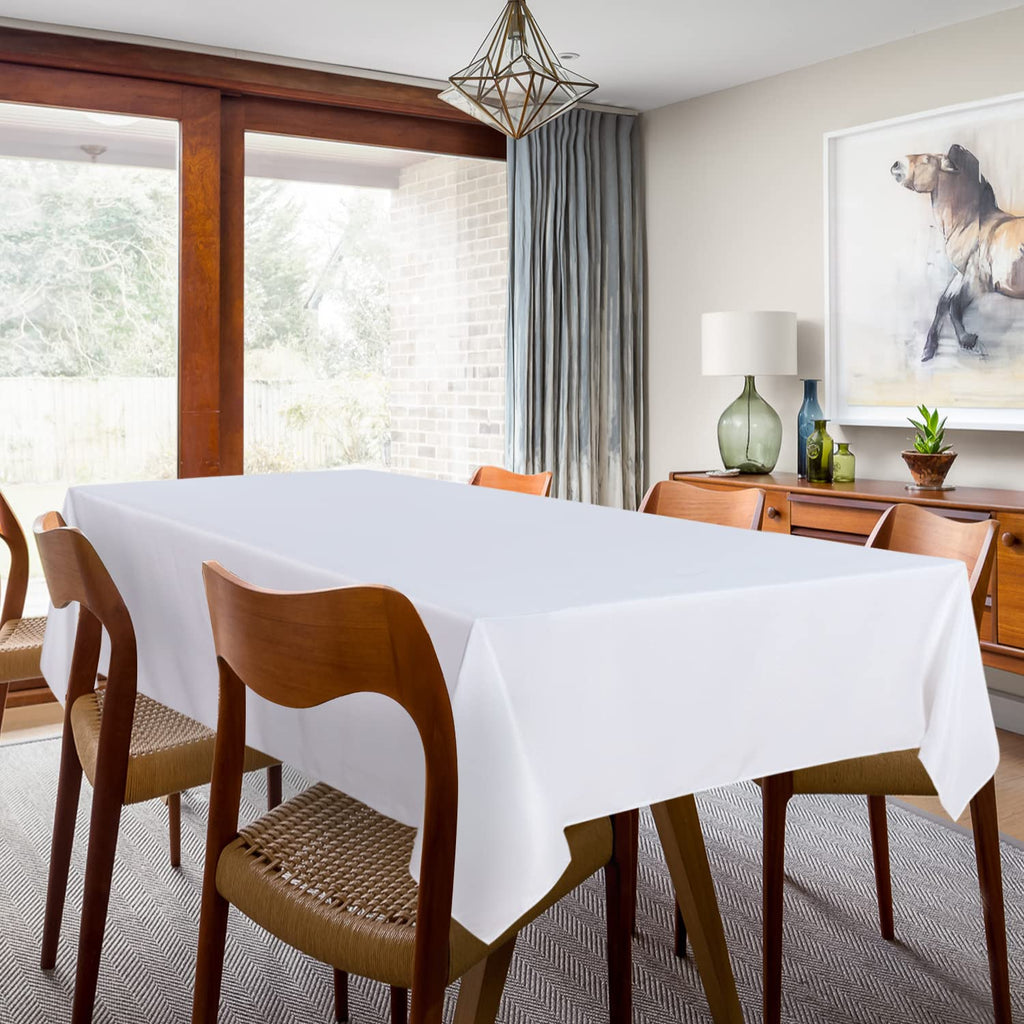 2 Pack White Table Cloth 60x120 Inch for 8 Feet Rectangle Tables