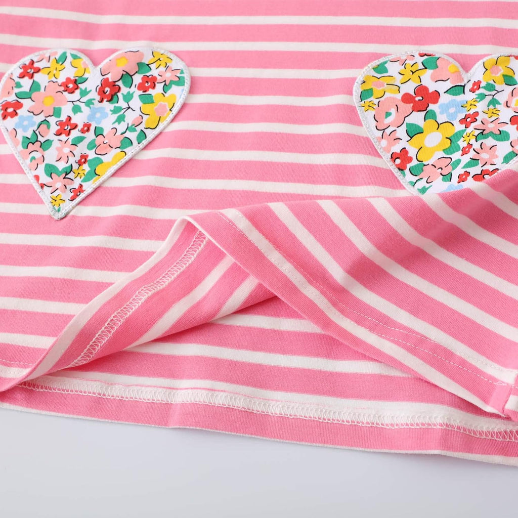 Toddler Girl Long Sleeve Dress Stripe Rainbow Christmas Easter Cotton Casual Tunic Playwear Basic Shirt Party Dresses