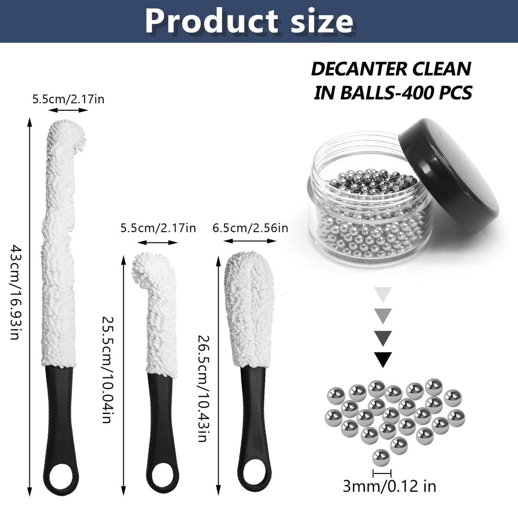 3 Pieces Decanter Cleaning Brush Set
