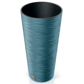 Scandinavian Blue Planter with Reservoir, Furu Collection, 30 x 30 x 57.5 cm, 15 Litre Capacity, 30 x 30 x 57, 5 cm