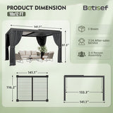 10'x12' Louvered Pergola, Outdoor Pergola with 2 Independent - Image 2