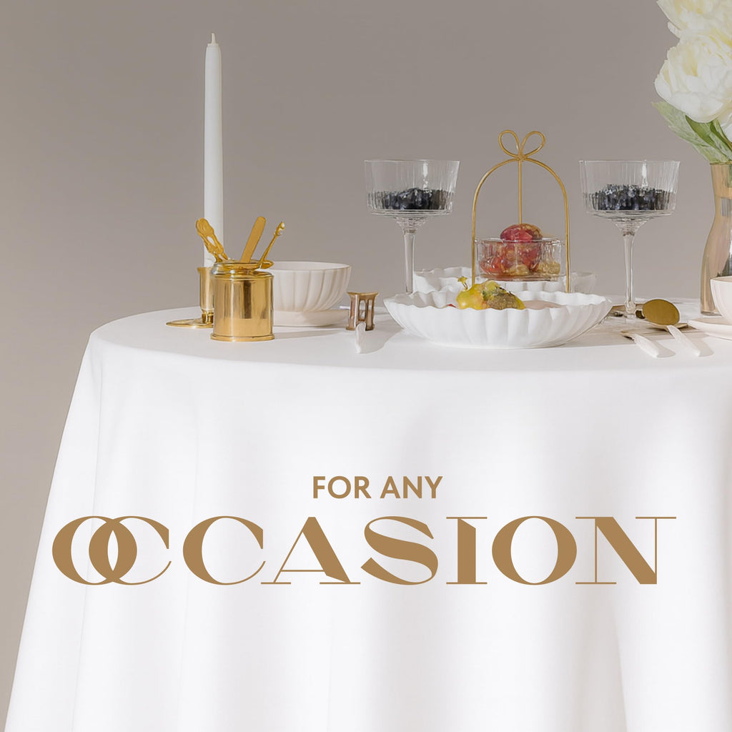2 Pack] White Round Tablecloths 90 Inch [Perfect Size for 30-60 Inch Tables] 200 GSM Premium Quality Textured
