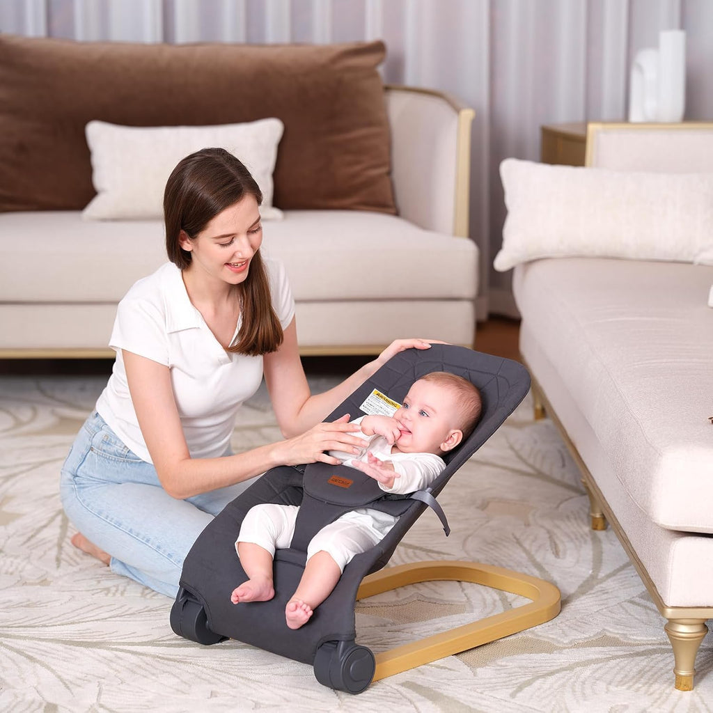 Bouncer, Portable & Foldable Baby Bouncer Seat, Gray