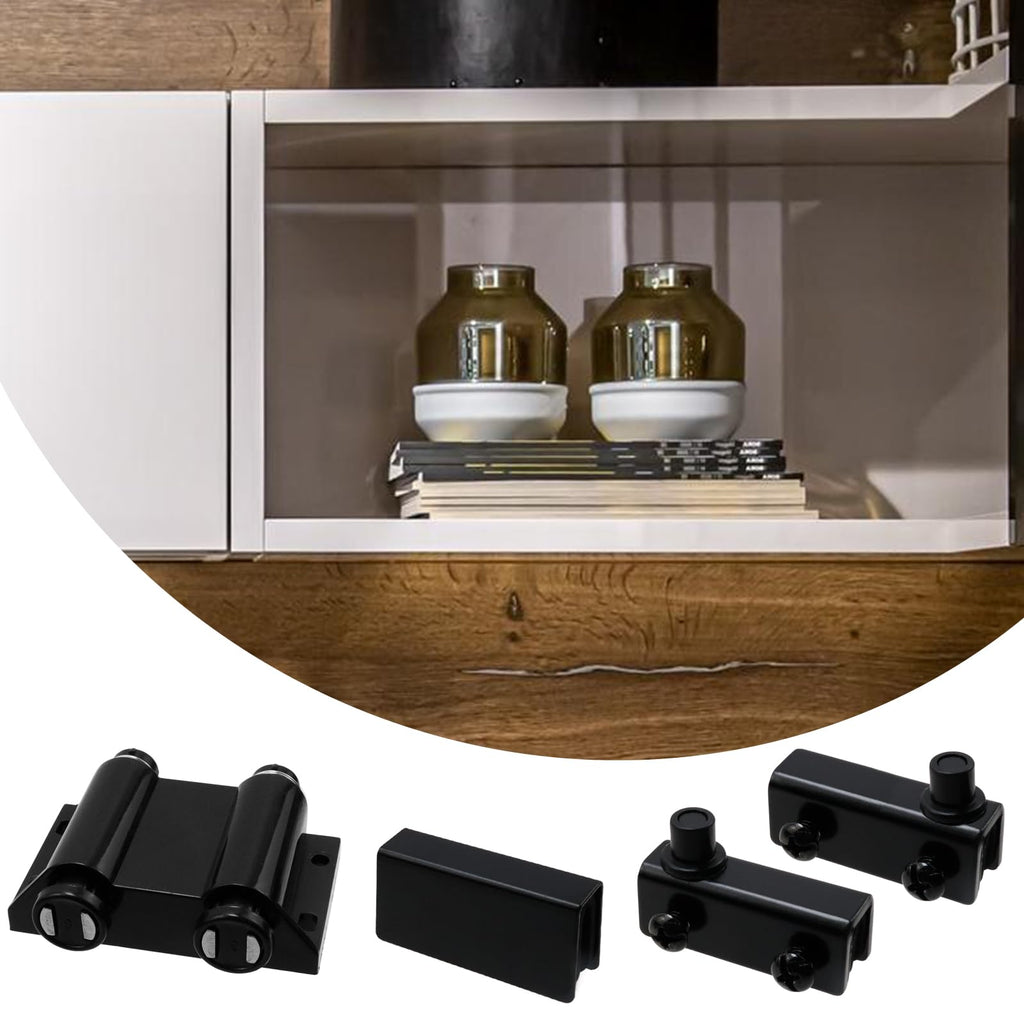 Pivot Hinge+Double Head Magnetic Catch+Clamp for 5-6mm Glass Door
