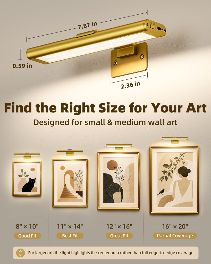 Picture Light for Wall, Rechargeable Stick on with Remote(3P)