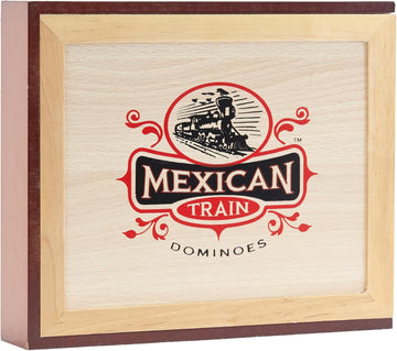 Mexican Train Domino Set in Wooden Collector Box from for 2 to 8 Players Ages 8 and Up