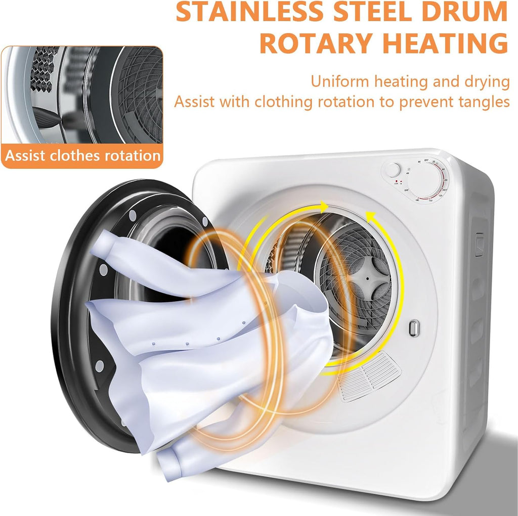 Portable Washer and Dryer Combo Set, 17Lbs Full-Automatic Washing Machine and 1.8 Cu.Ft Portable Clothes Dryer