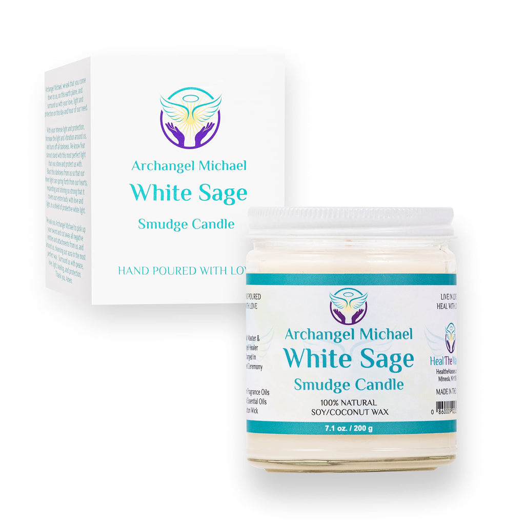 White Sage Candles for Cleansing House Chakra Healing | Energy Cleansing Smudge Candle | Natural Aromatherapy Candle