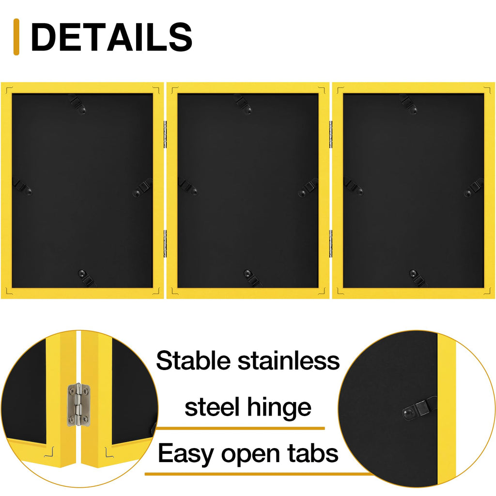 Yellow Triple 5x7 Picture Frame Vertical