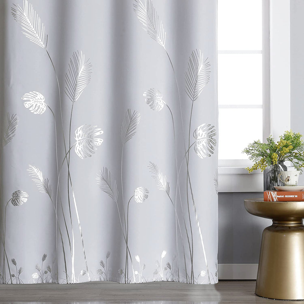 Greyish White Sliding Glass Door Curtain Door