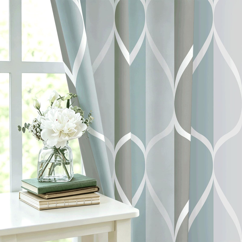 Grey Blend Geometric Shower Curtain, 54x72 Inch