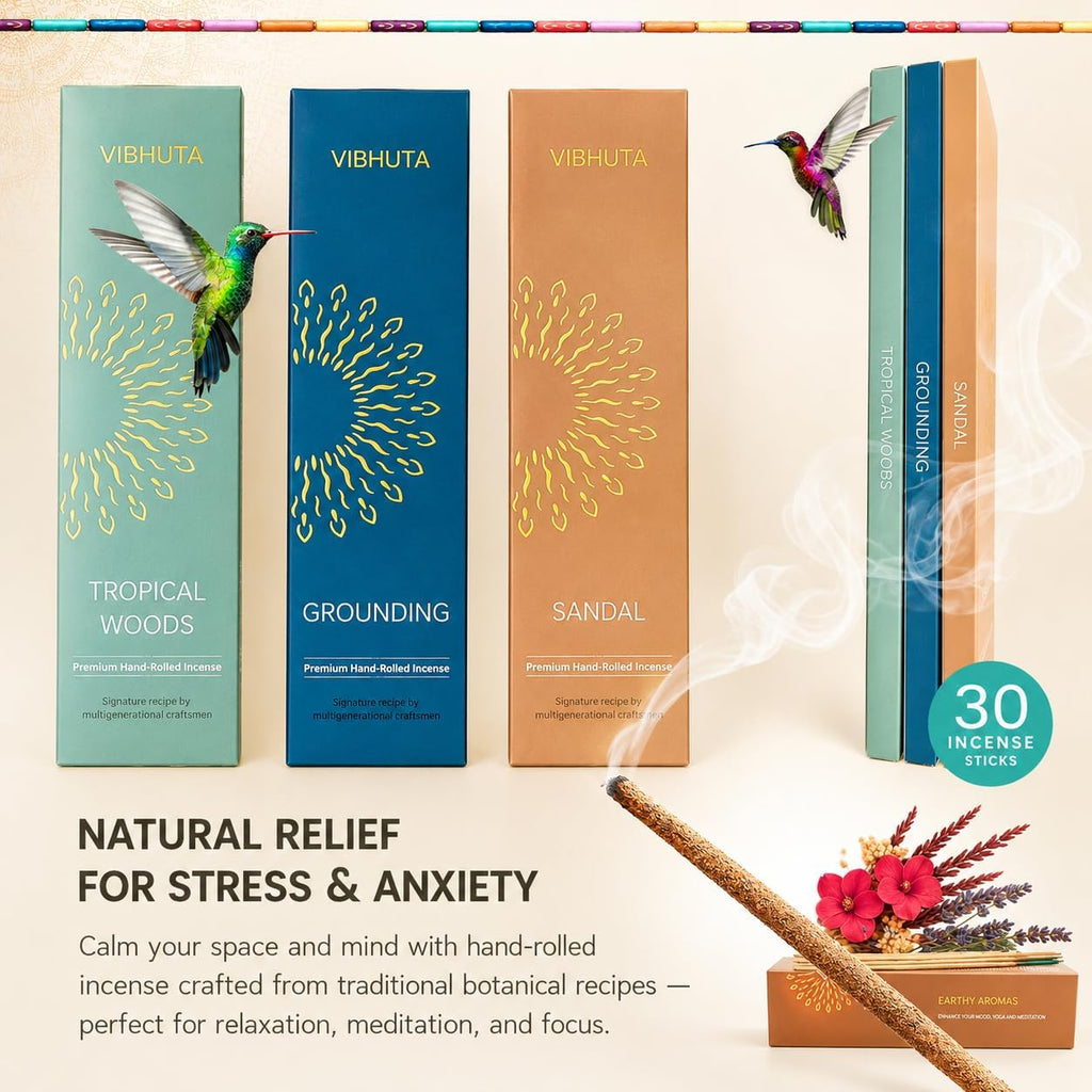 Incense Gift Set | 30 Hand-Rolled Indian Sticks | Sandalwood, Spiritual & Chakra Incense for Meditation & Yoga - 3 - Set of 70