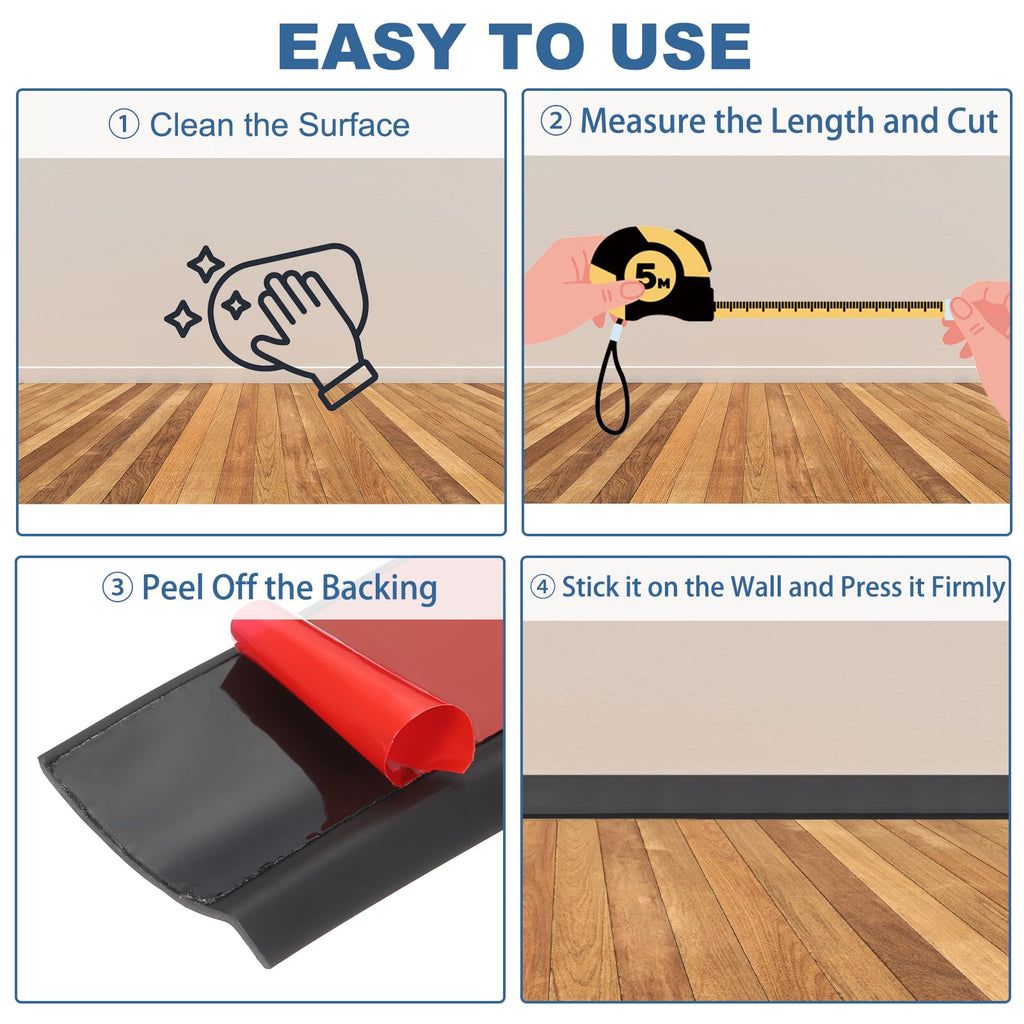 Peel and Stick Molding Trim for Wall,10ftx2" Baseboard Trim,Brown