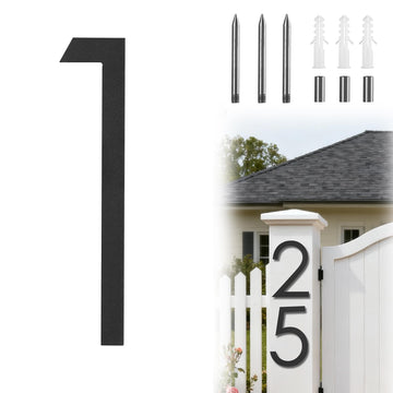 10 Inch Large house Numbers for Outside Modern Metal Black Address Number 1