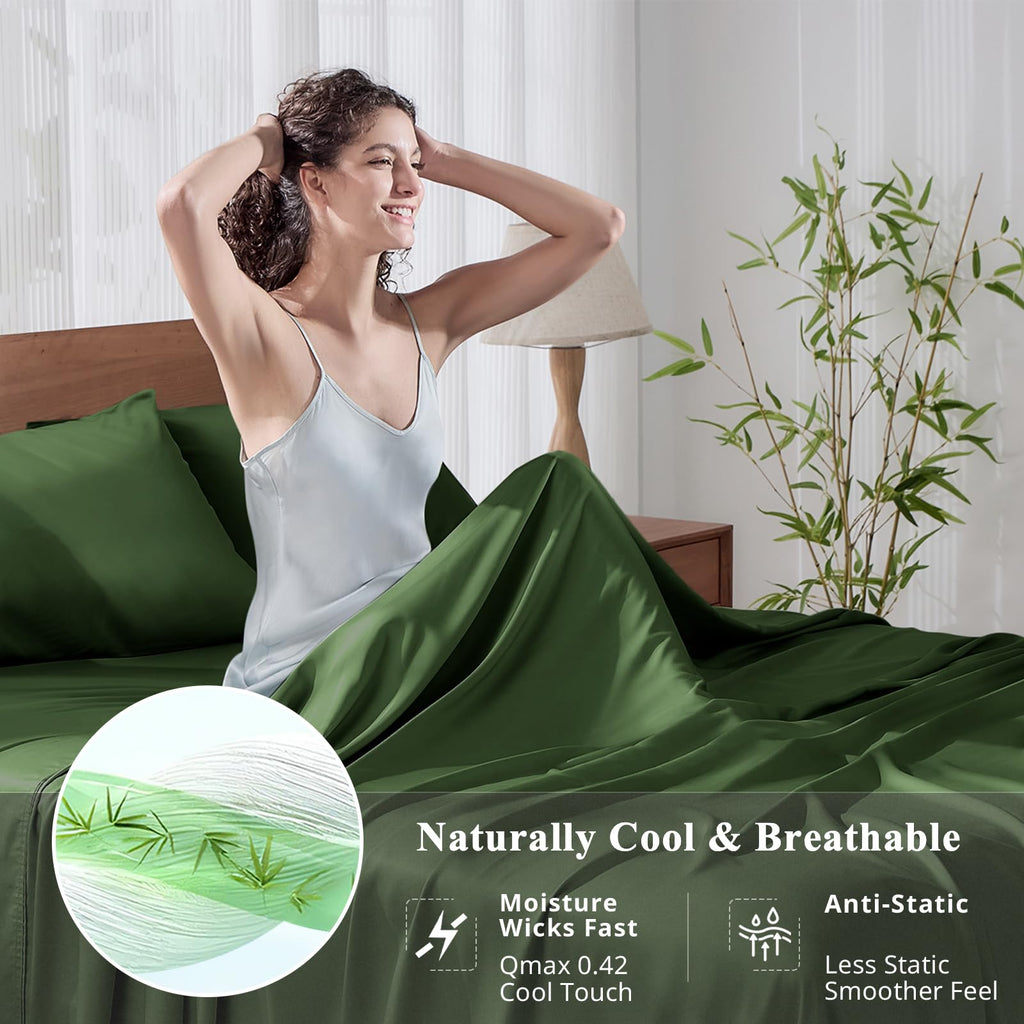 Bamboo Viscose Sheet Set California King Size, Cooling Sheets