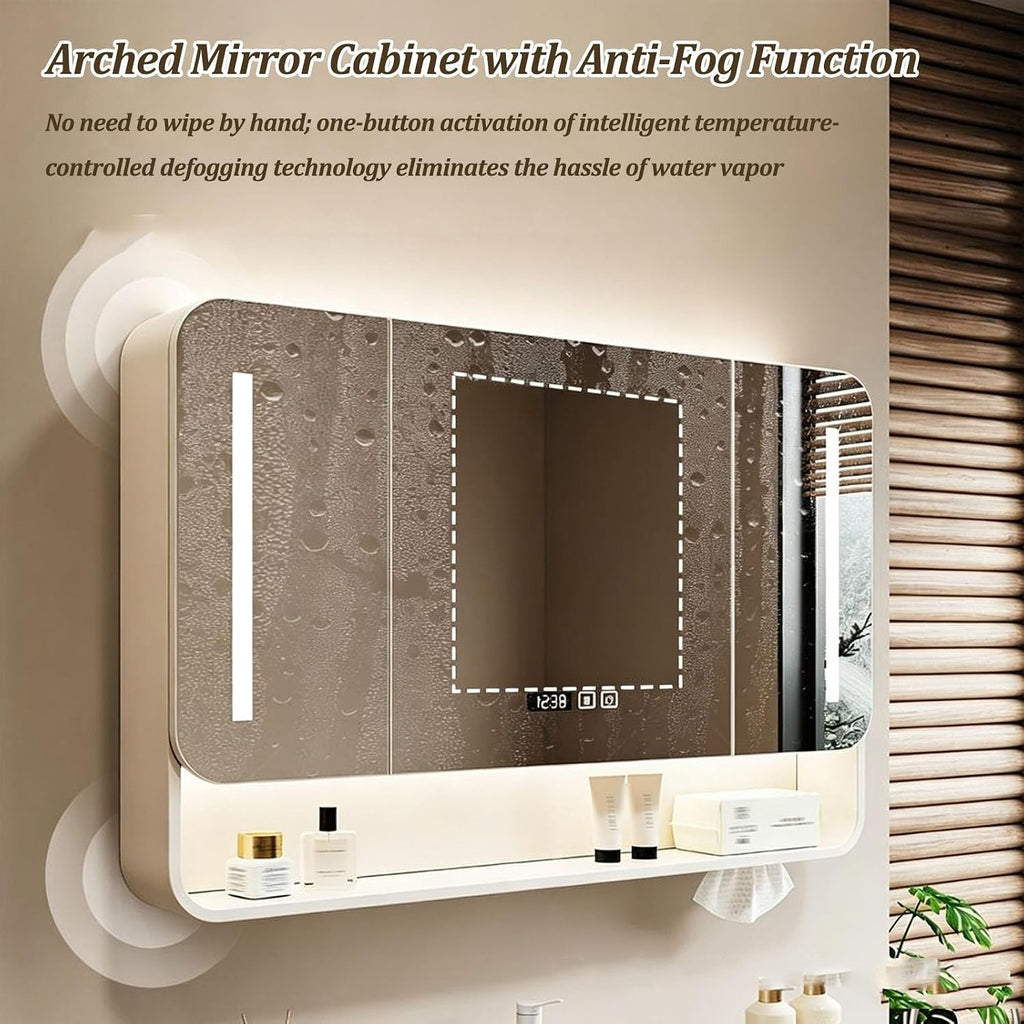 Smart LED Bathroom Medicine Cabinet with Mirror,Carbon Steel Mirror Cabinet | Bathroom Medicine Mirror Cabinet with