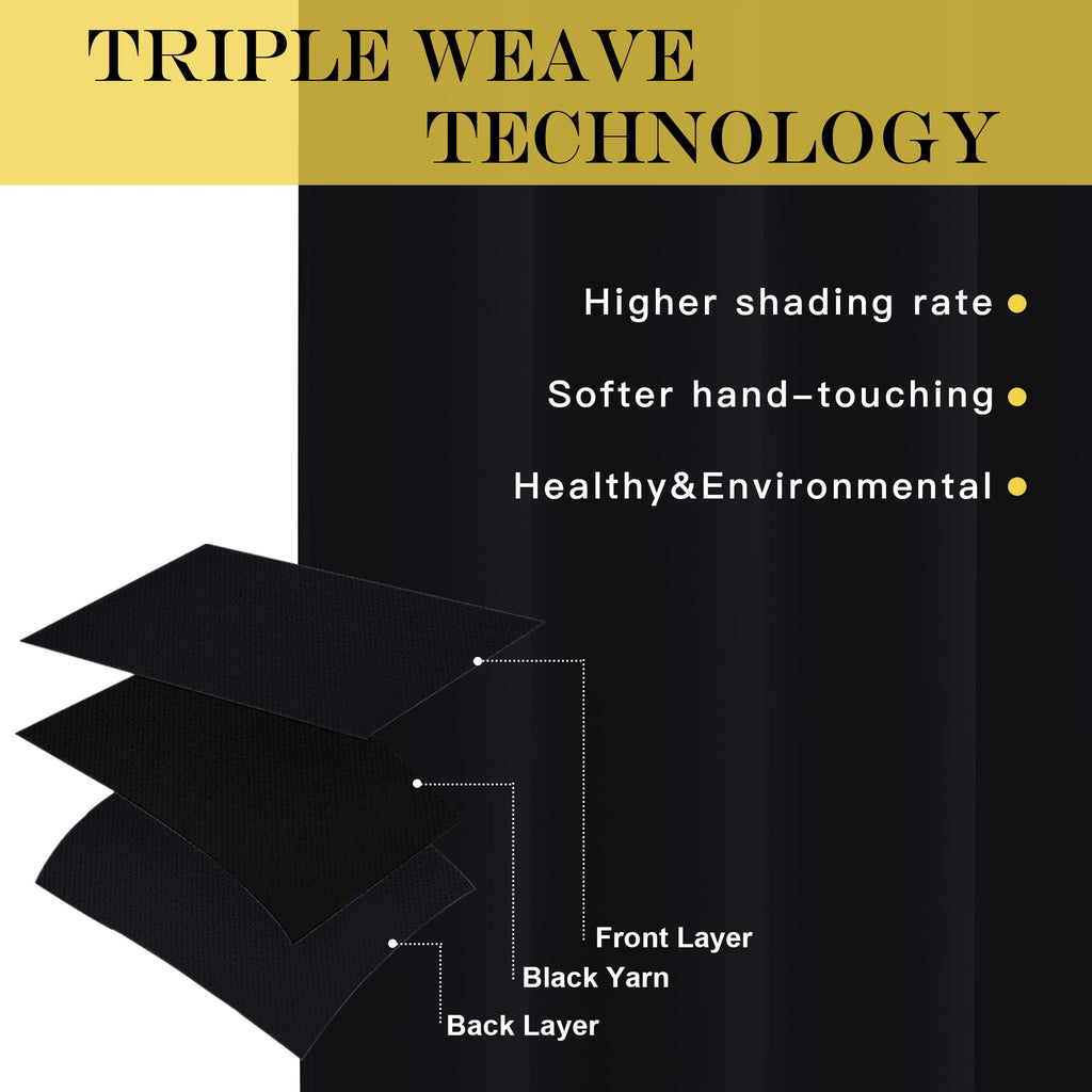 Black Out 144 inch Curtain for Sliding Glass Door, Grommet Thermal Insulated Sound Reducing Window Treatment Extra